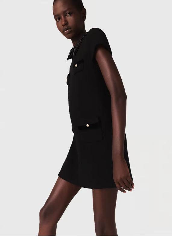 mfpro04449 short tweed dress black