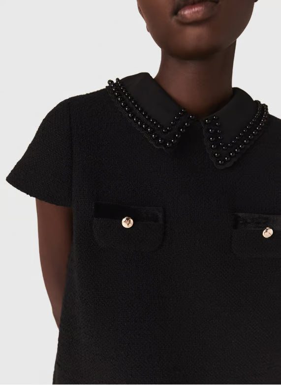 mfpro04449 short tweed dress black