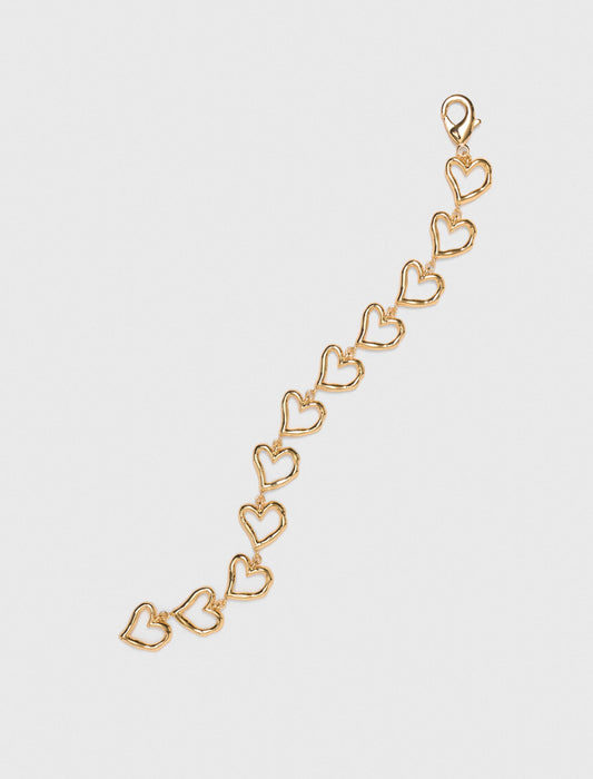Gold-plated heart bracelet