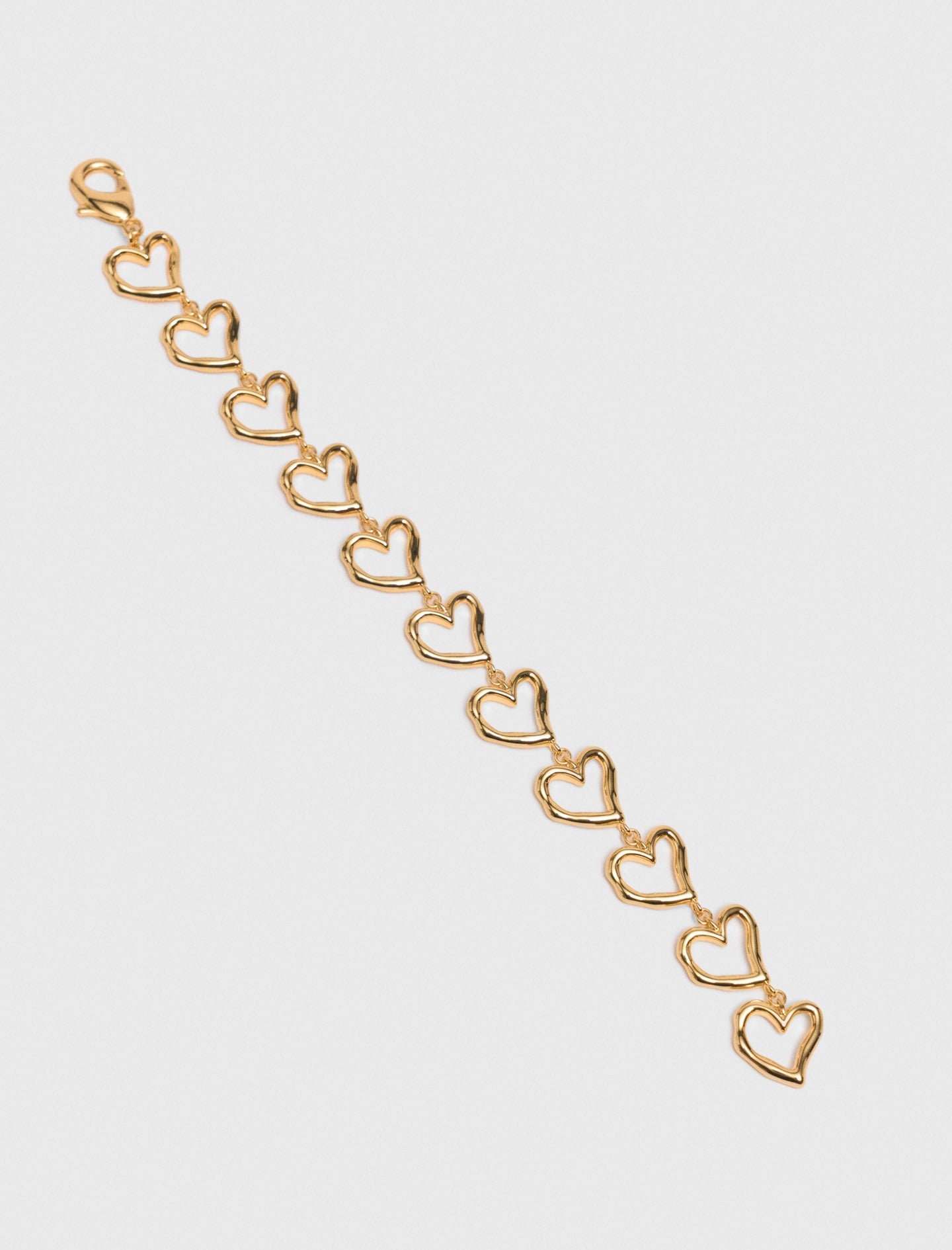 Gold-plated heart bracelet