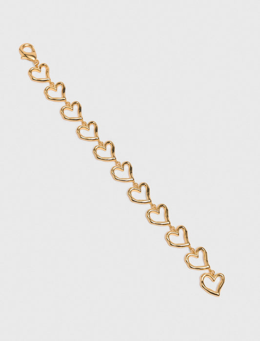 Gold-plated heart bracelet
