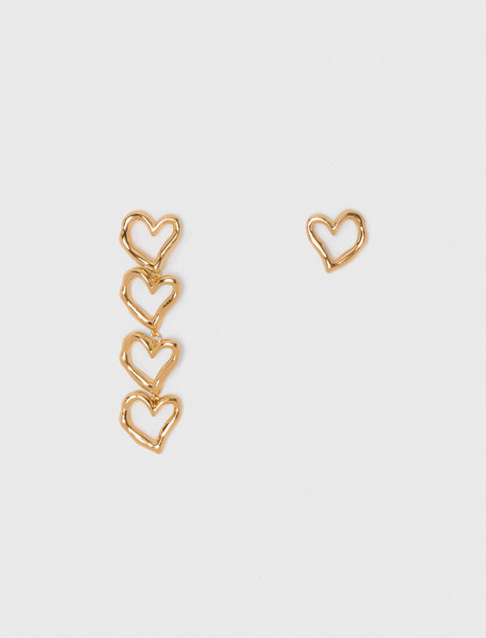 Asymmetric heart earrings