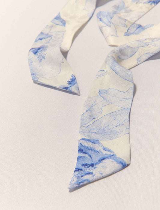 White/Blue-Watercolour theme scrunchie