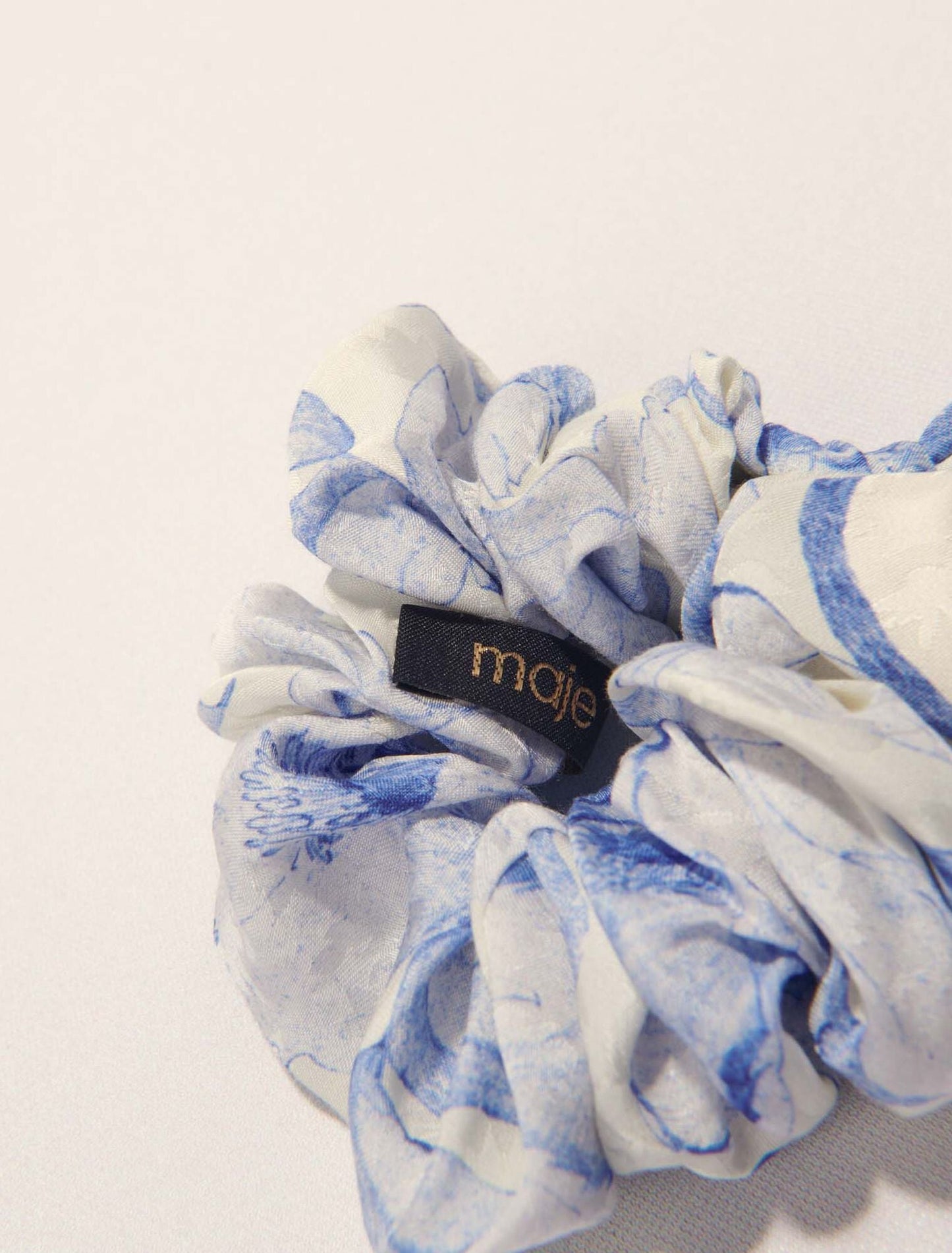 White/Blue-Watercolour theme scrunchie