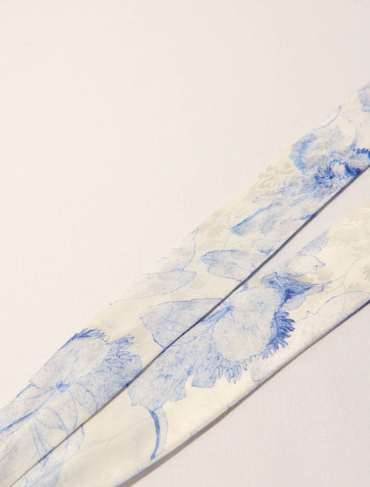 White/Blue-Watercolour theme scrunchie