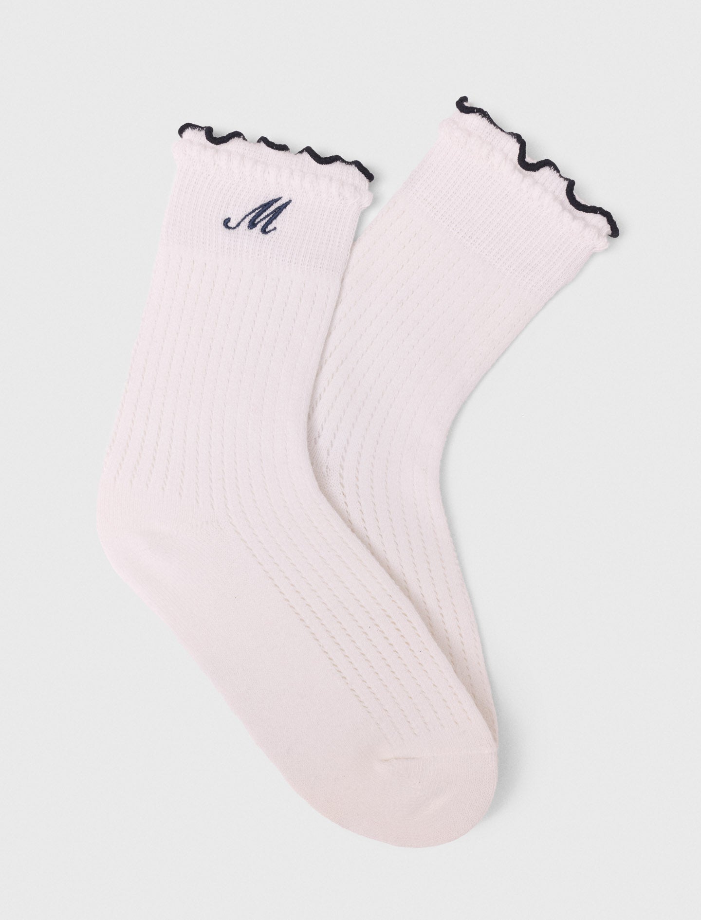 Cotton pointelle socks