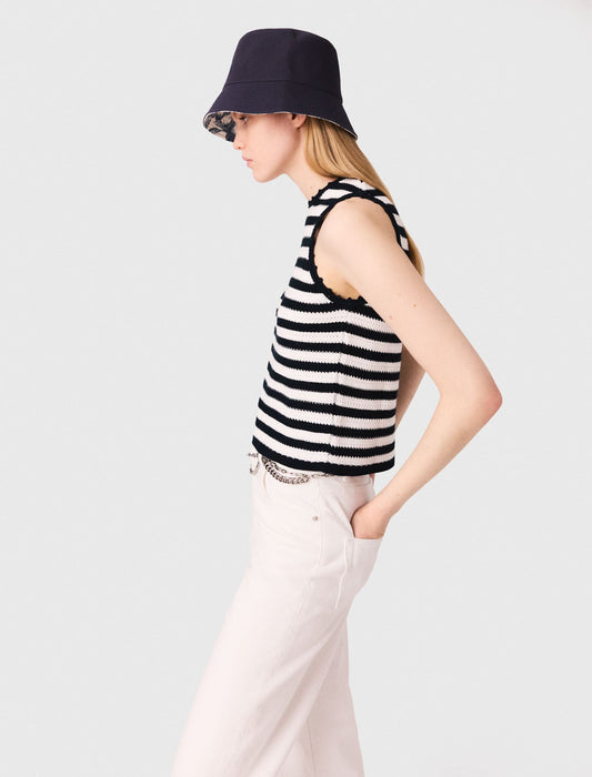 Reversible fruit print bucket hat