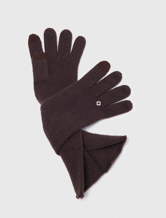 Long wool and cashmere gloves