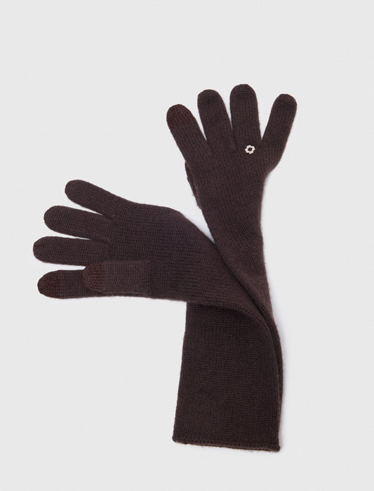 Long wool and cashmere gloves