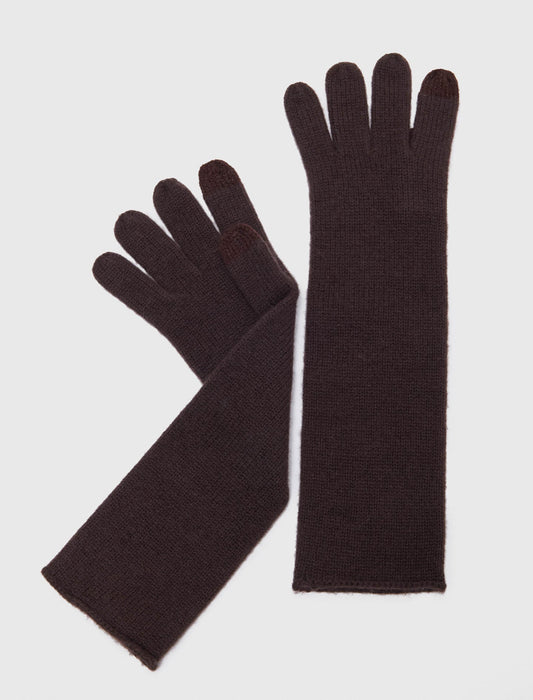 Long wool and cashmere gloves