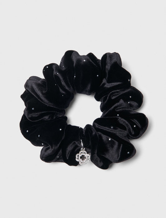 Rhinestone scrunchie Black