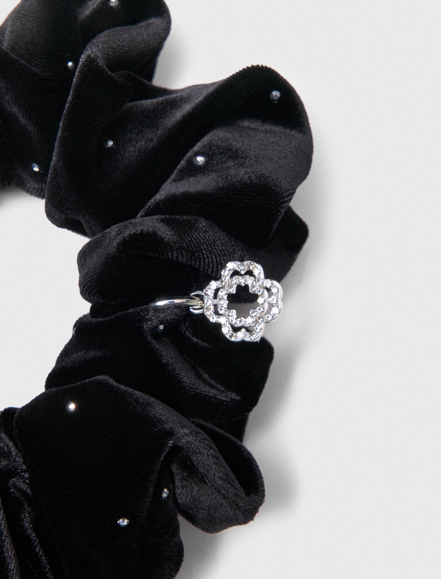 Rhinestone scrunchie Black