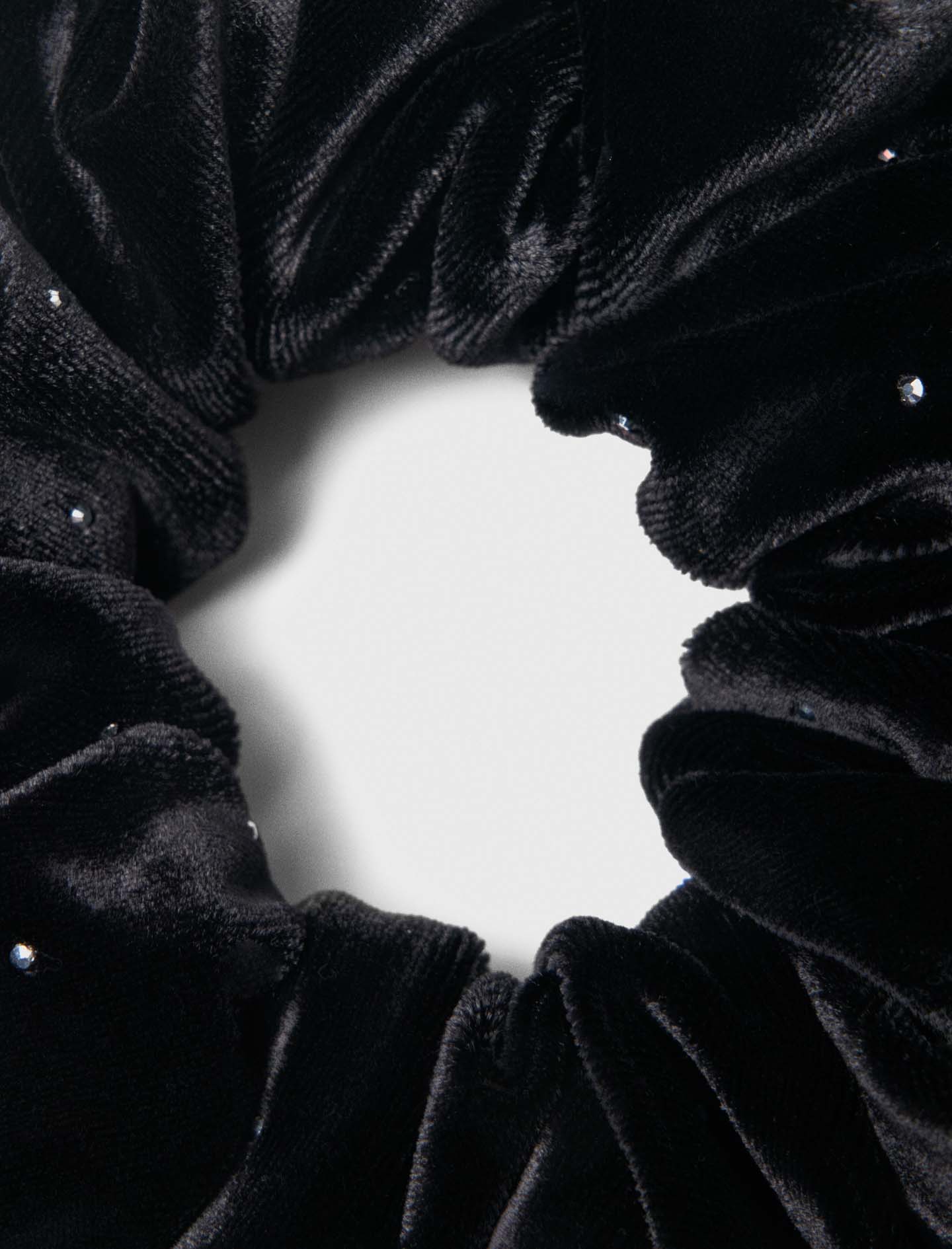 Rhinestone scrunchie Black