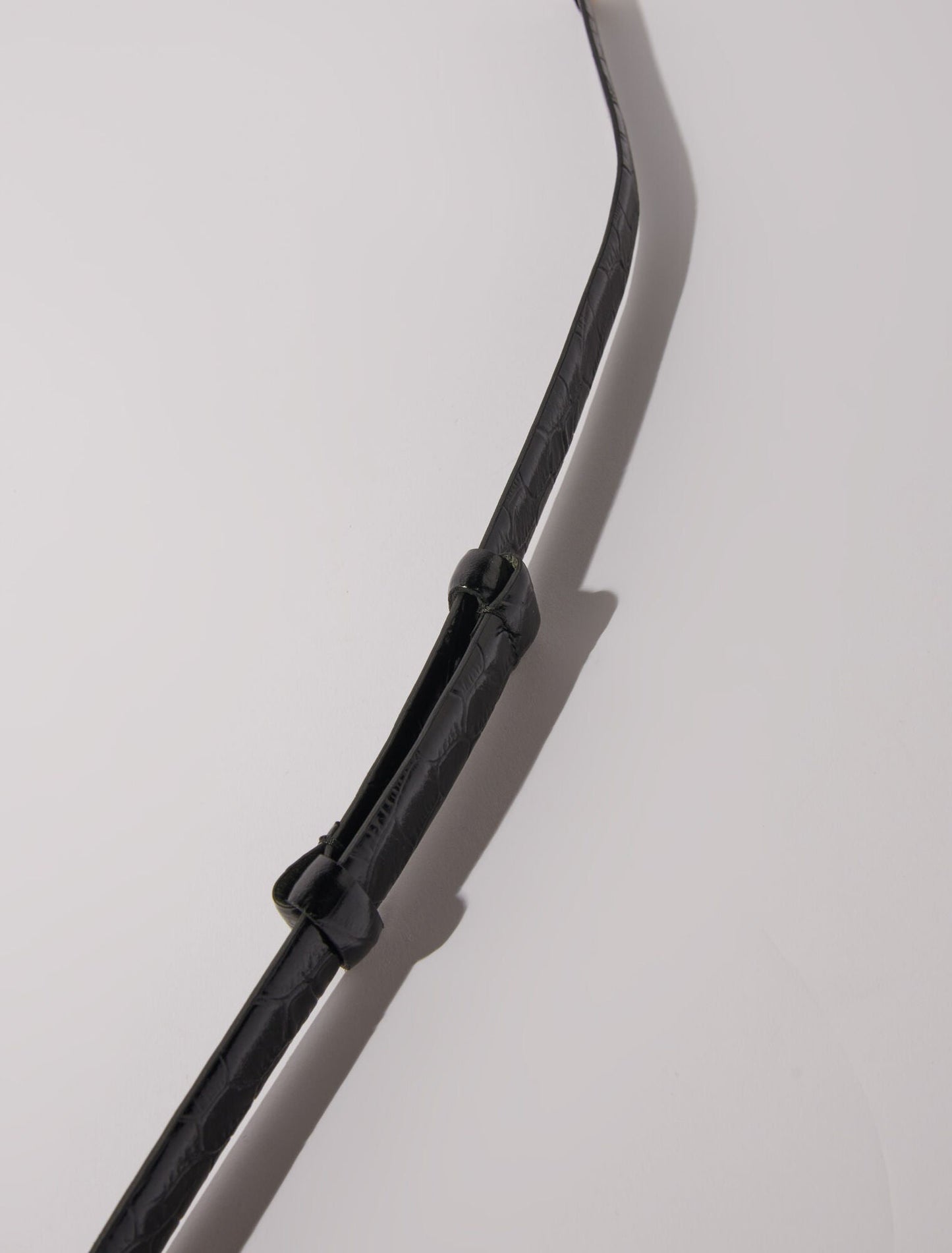 Black  -Leather belt with horse bit buckle