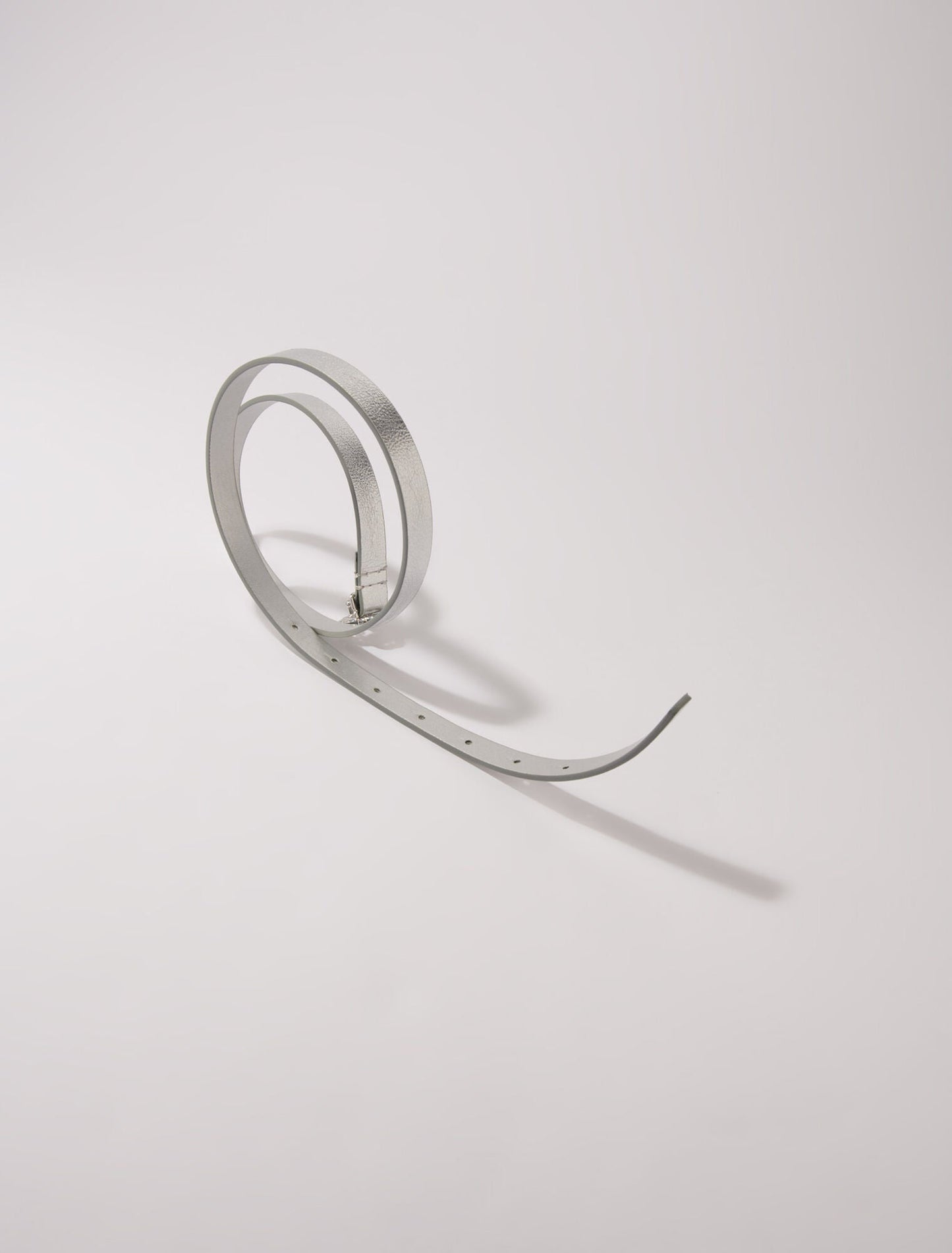 Silver  -Slim belt with Clover buckle