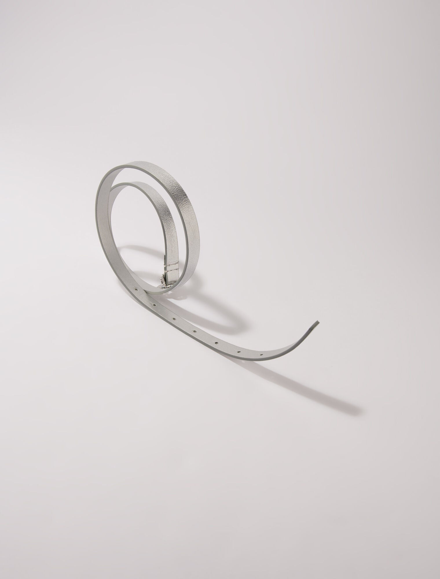 Silver  -Slim belt with Clover buckle