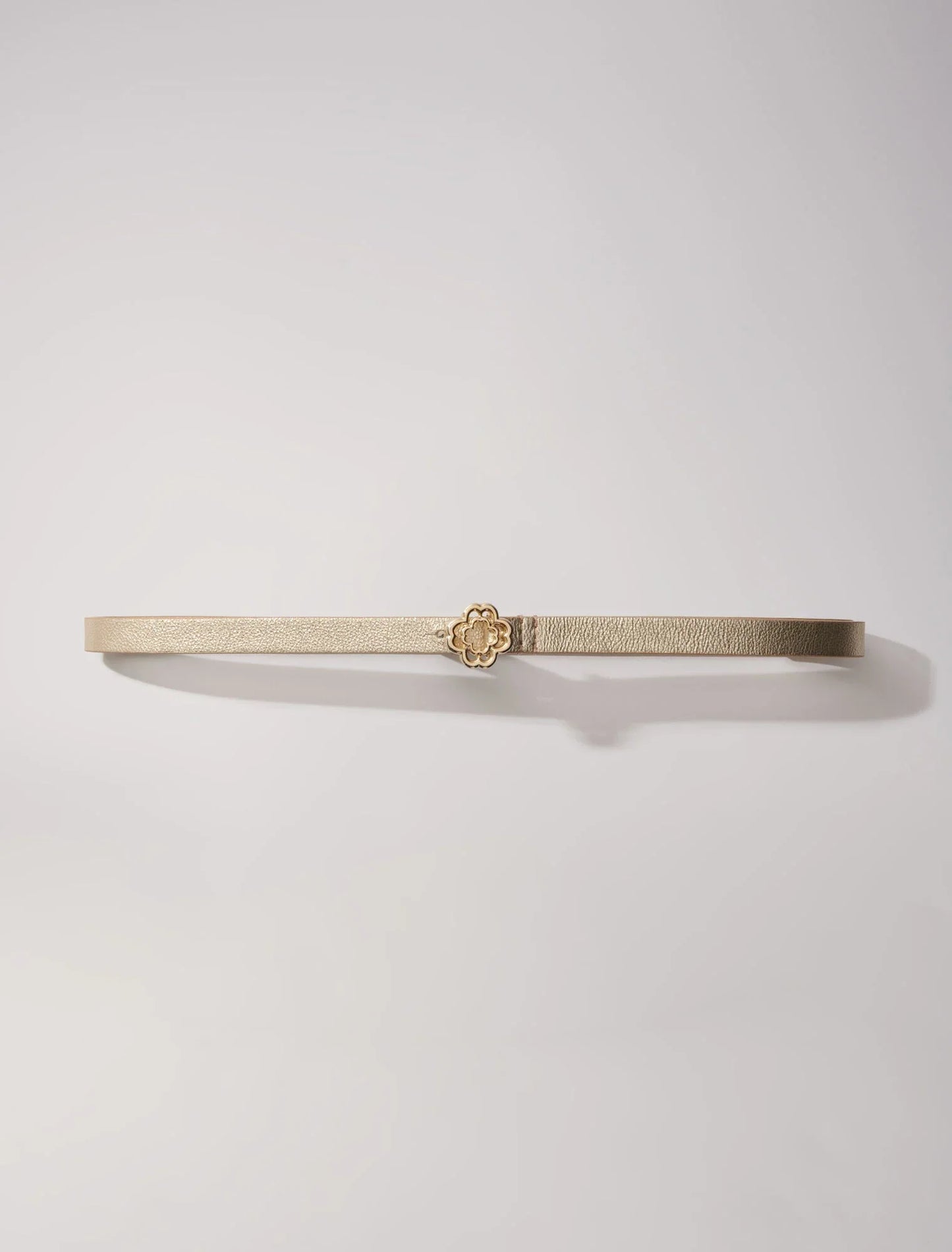 Light Gold  -Slim belt with Clover buckle