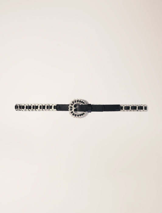 Black-Mixed Jewellery Buckle Chain Belt