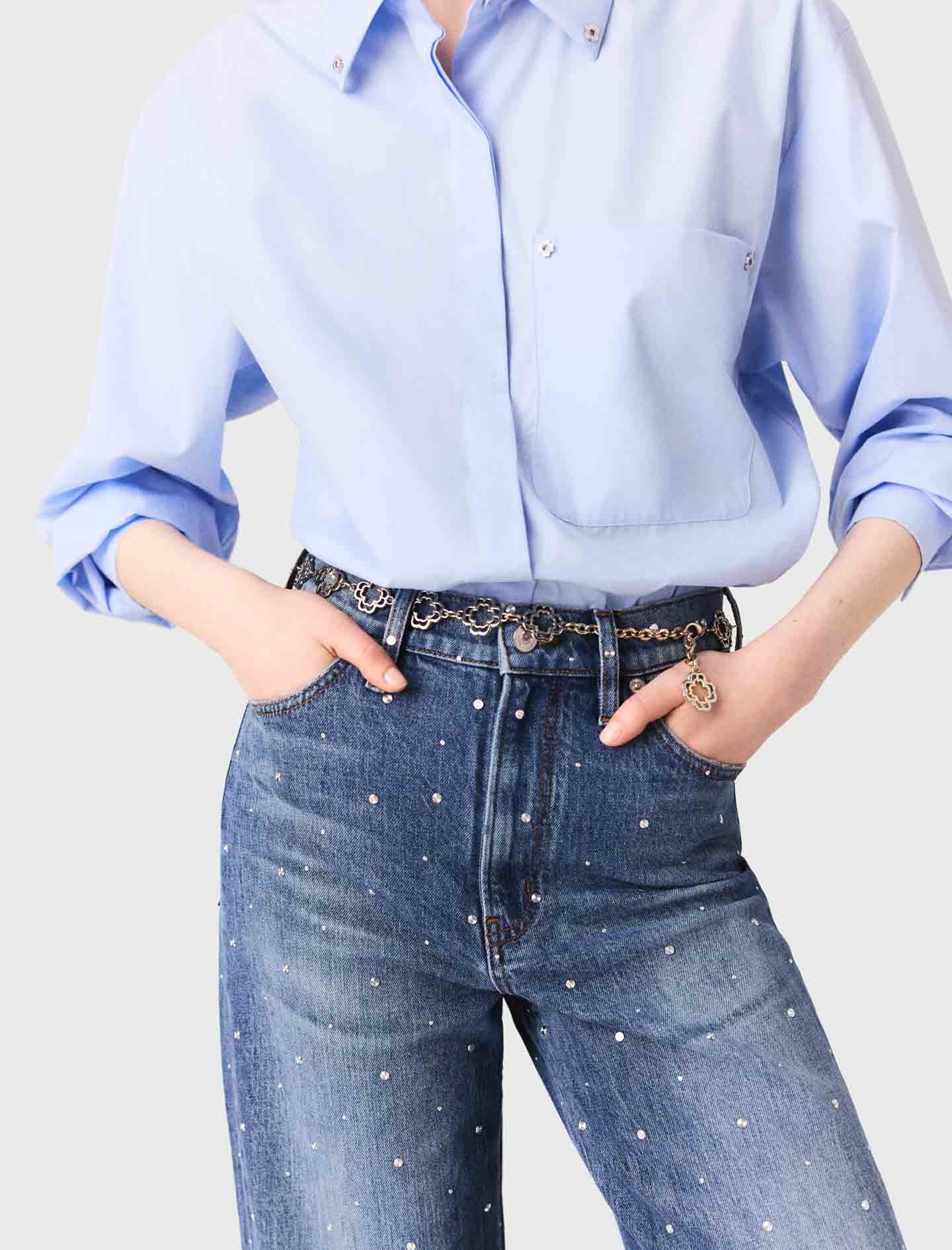 Two-tone Clover chain belt