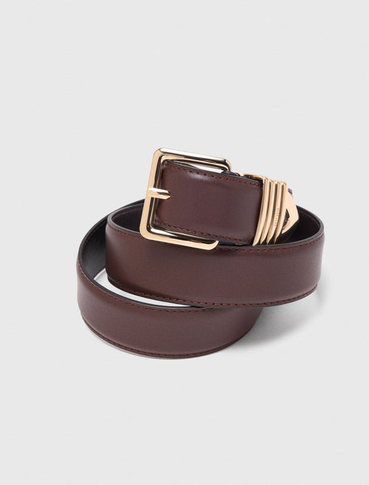 Smooth leather belt