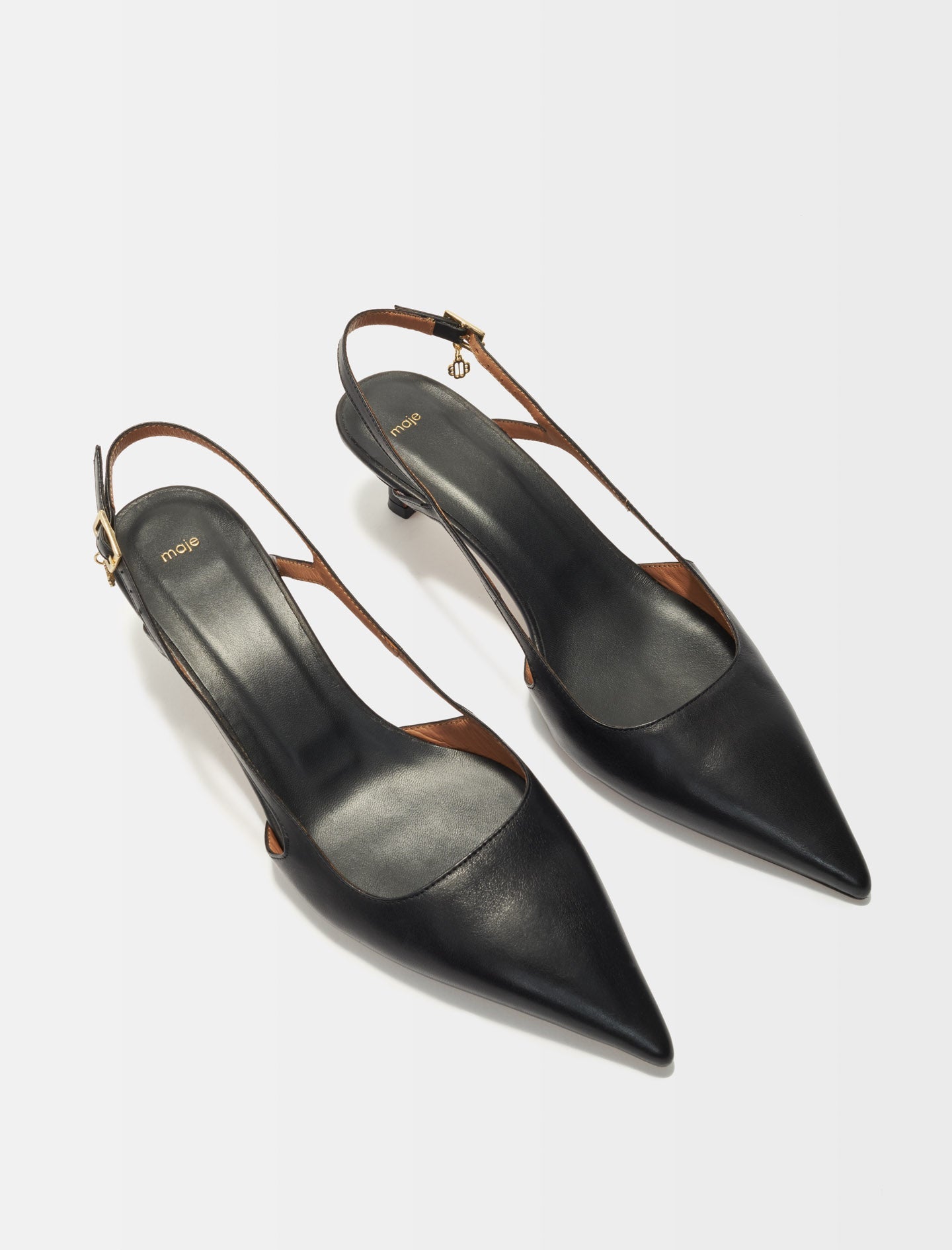 Black-POINTED-TOE PUMPS WITH STRAPS