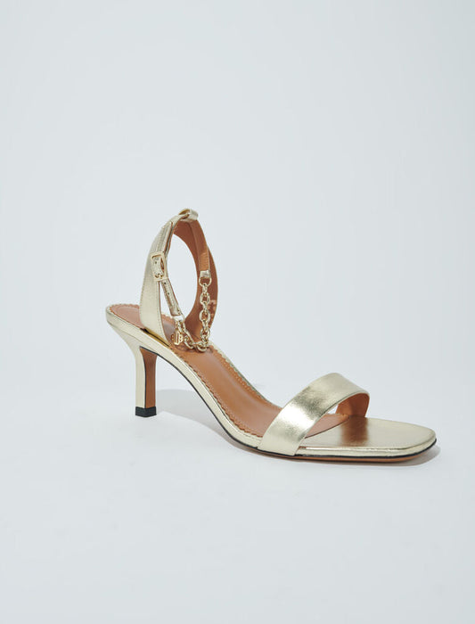Light Gold-Gold metallic leather sandals