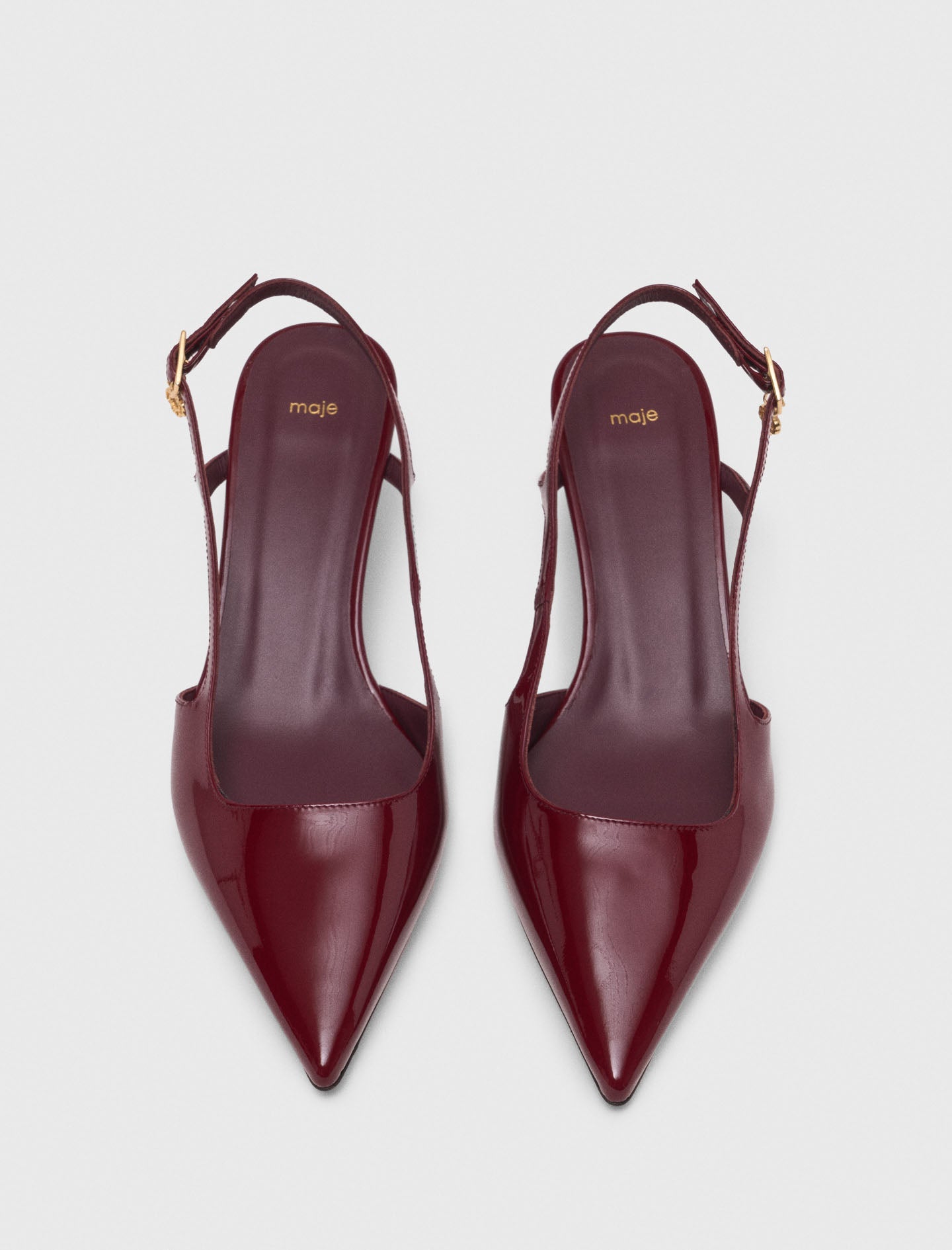 Patent leather slingback pumps Burgundy