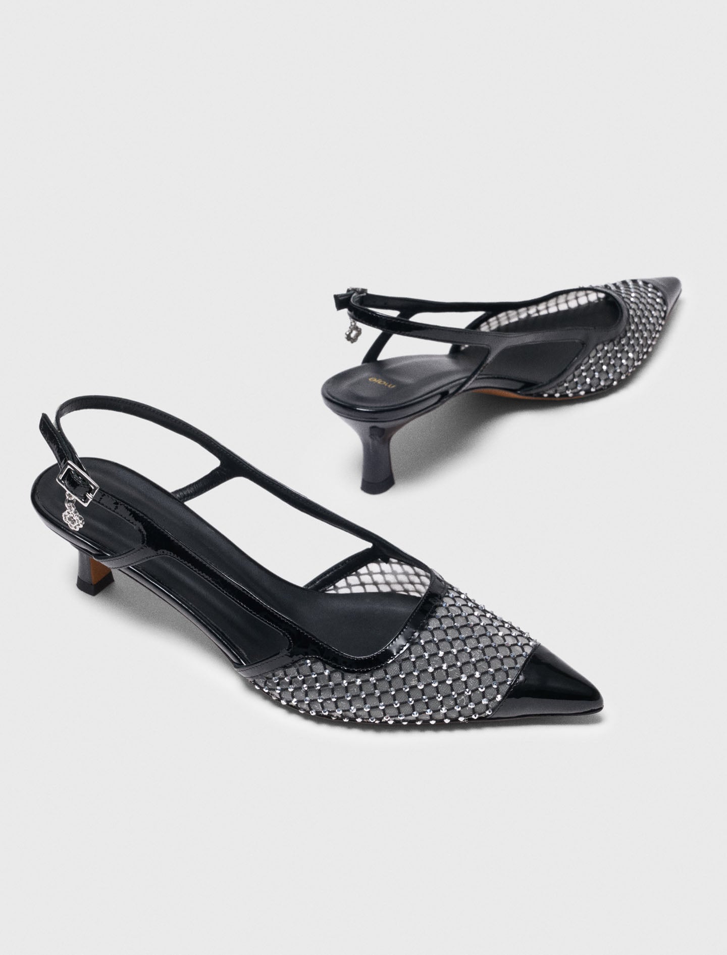 mfach00815 rhinestone mesh pumps black