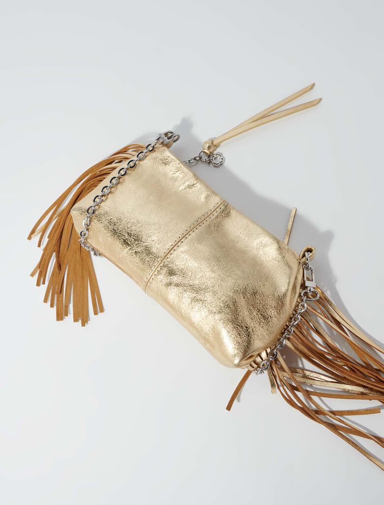 Gold  -Metallic leather Miss M clutch bag