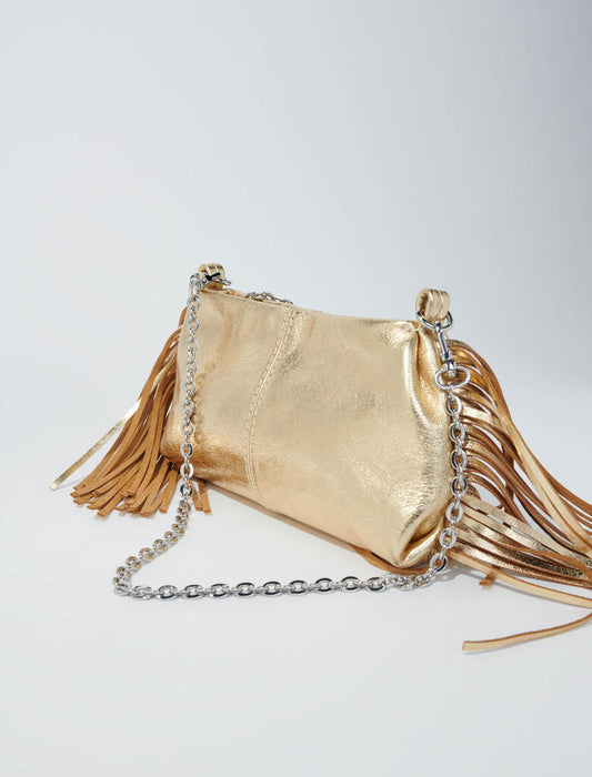 Gold  -Metallic leather Miss M clutch bag