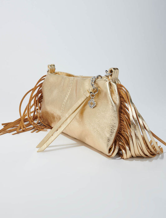 Gold  -Metallic leather Miss M clutch bag