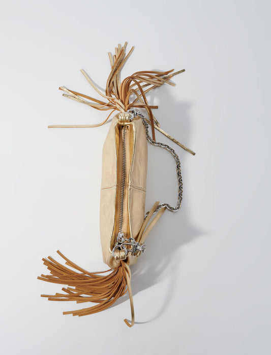 Gold  -Metallic leather Miss M clutch bag