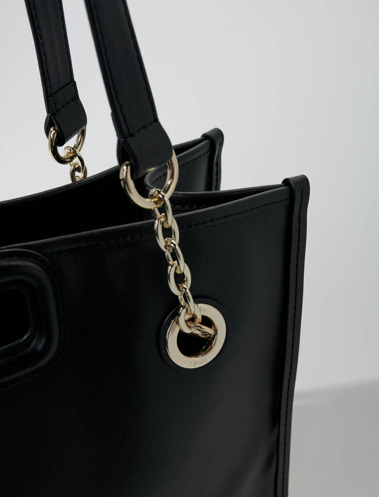 Black  -Fringed Leather Tote Bag