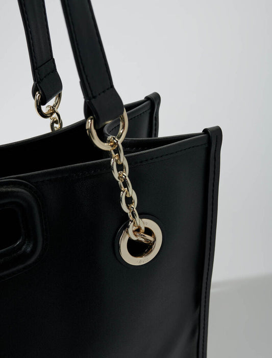 Black  -Fringed Leather Tote Bag