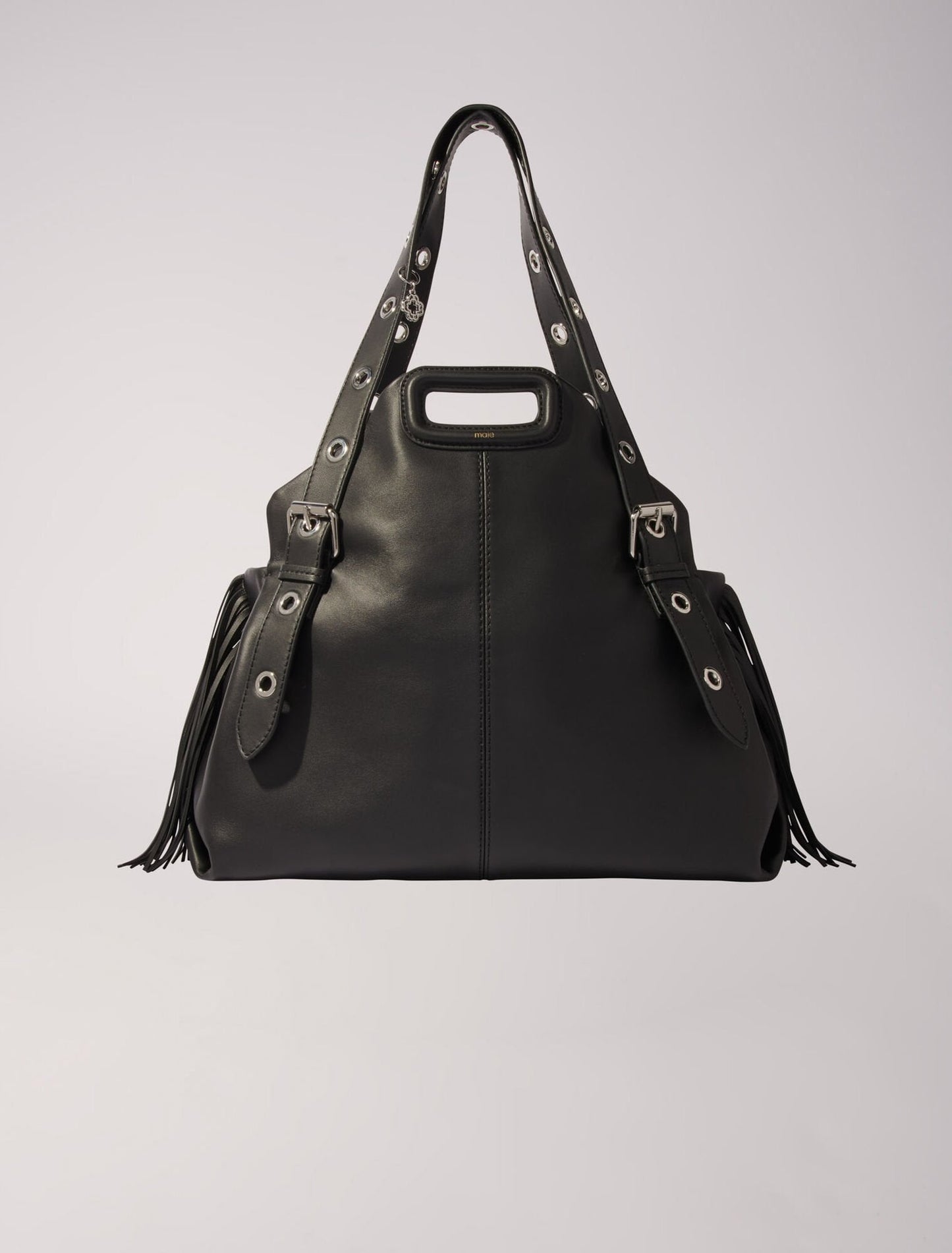Black   Plain leather Miss M XL bag