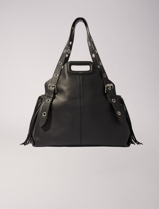 Black   Plain leather Miss M XL bag