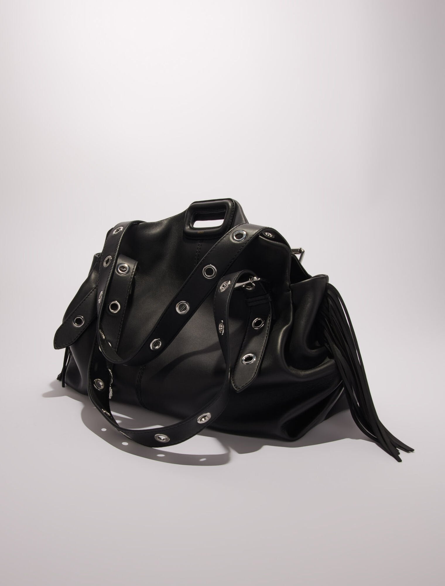 Black   Plain leather Miss M XL bag
