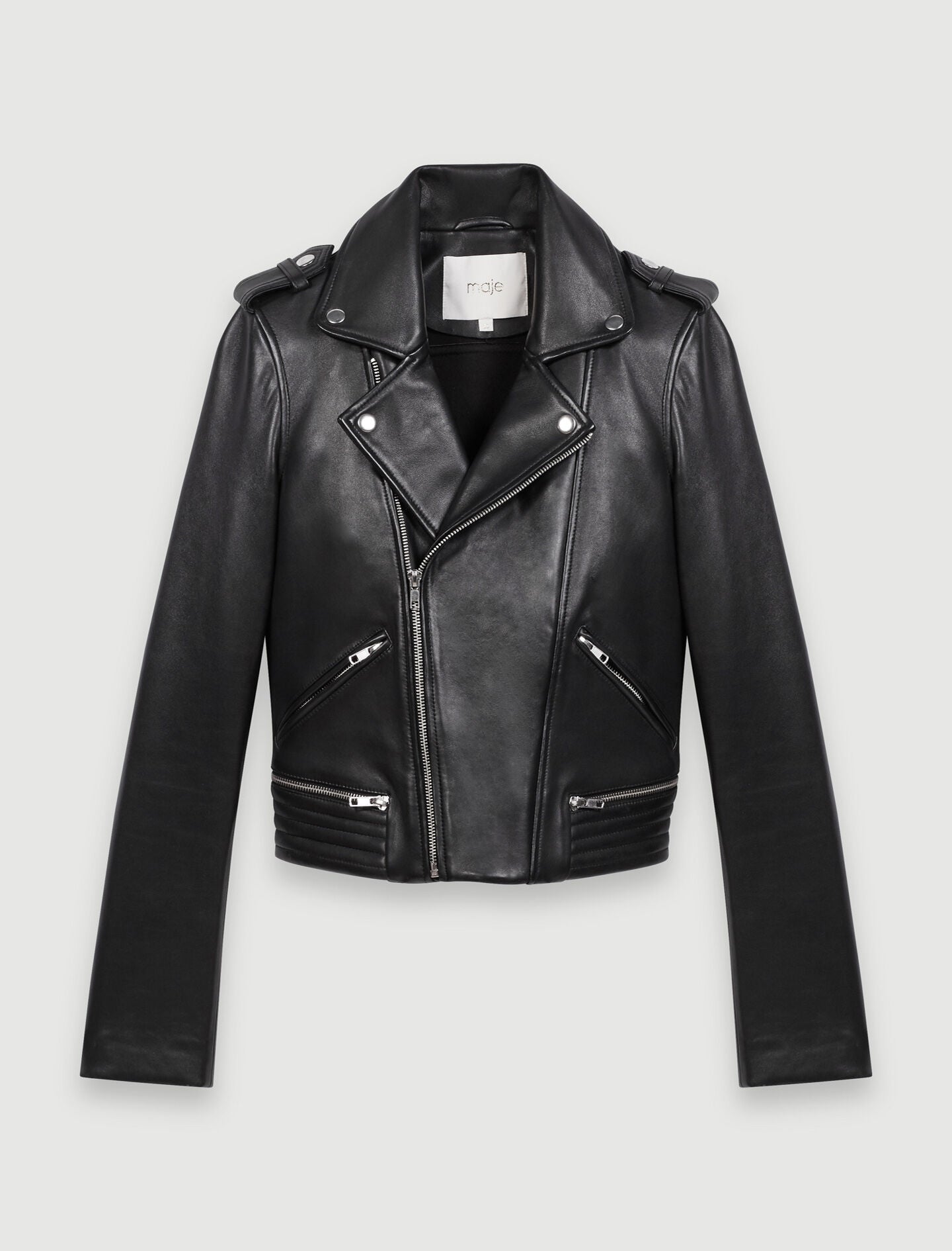Black  -leather biker jacket