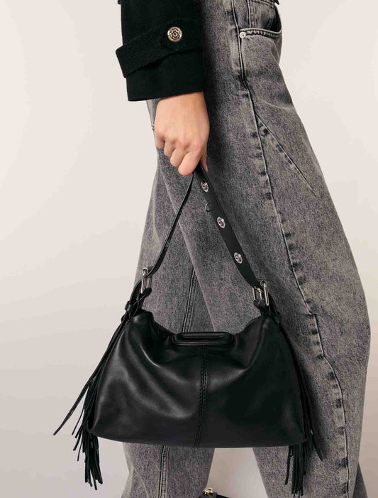 Black-Cape-effect cardigan