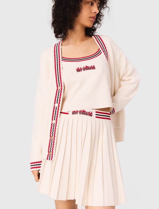 White Embroidered longline cardigan