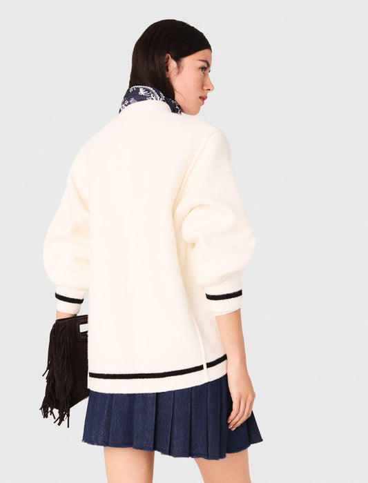 Long cardigan with embroidery