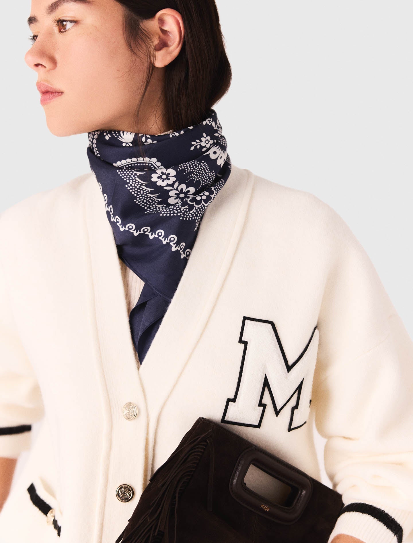 Long cardigan with embroidery