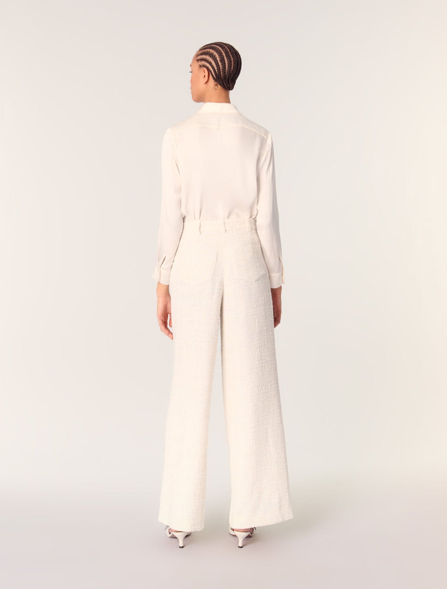 White-Silk satin shirt