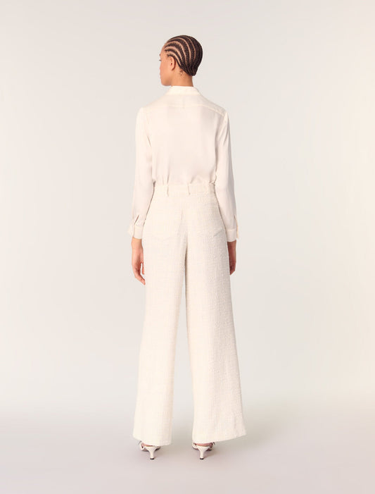 White-Silk satin shirt