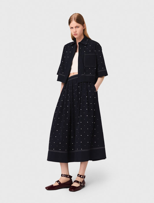 Cropped shirt with studs