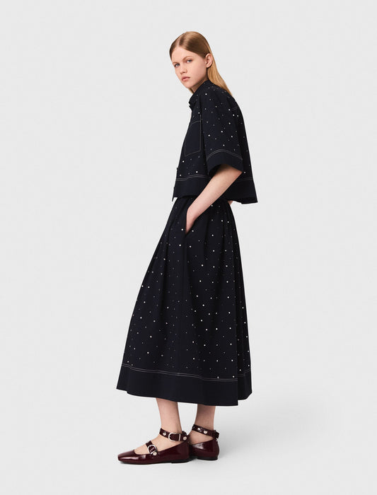 Cropped shirt with studs