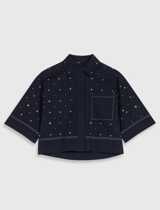 Cropped shirt with studs