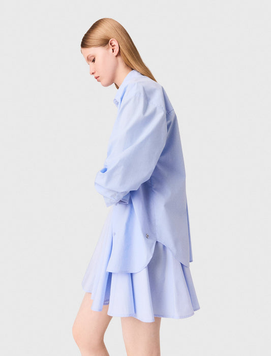 Light Blue Long poplin shirt