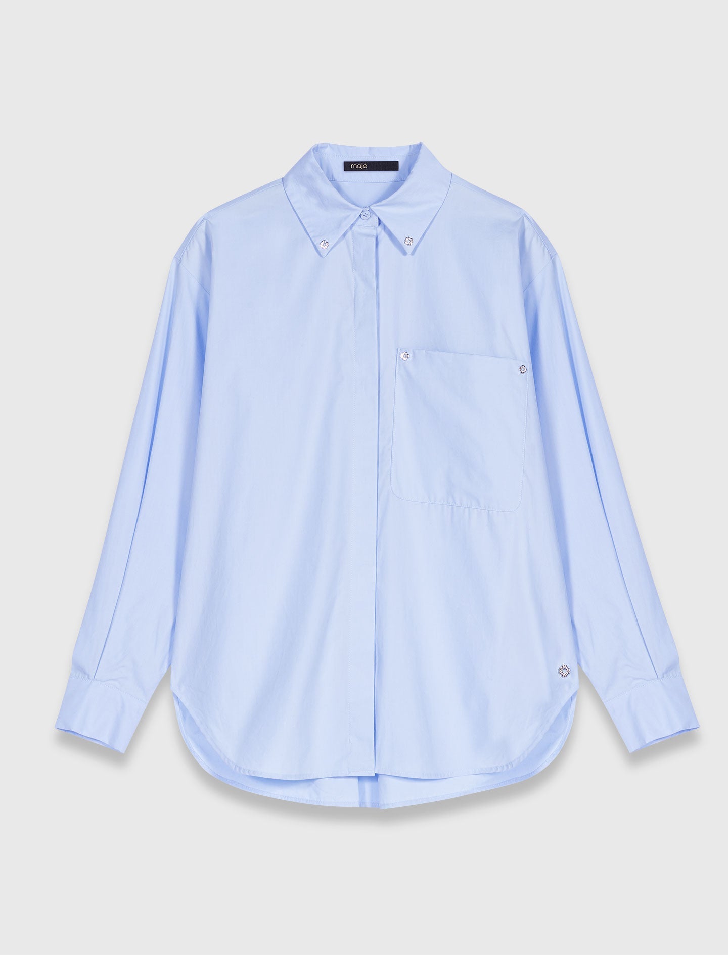 Light Blue Long poplin shirt