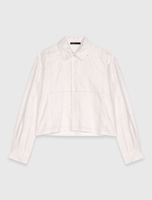 Short embroidered shirt